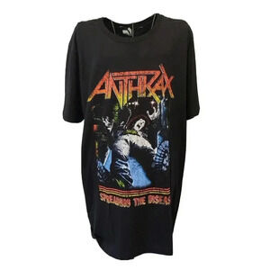 Anthrax Spreading The Disease T-Shirt Large NWOT Pacific Black 100% Cotton Rock
